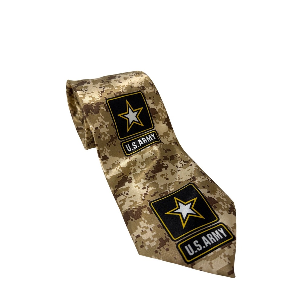 Danggi Man Mens US Army Digital Desert Camouflage Polyester Necktie Tan Brown